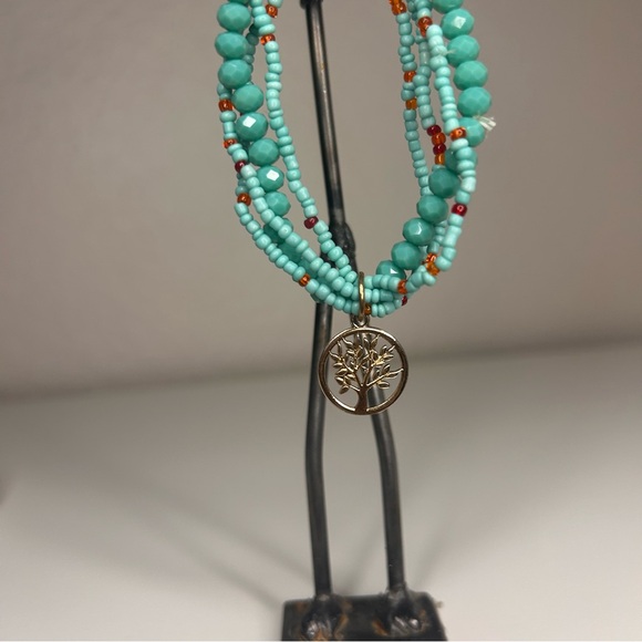 Turquoise Boho Multilayer Stackable Bracelets - Picture 6 of 9